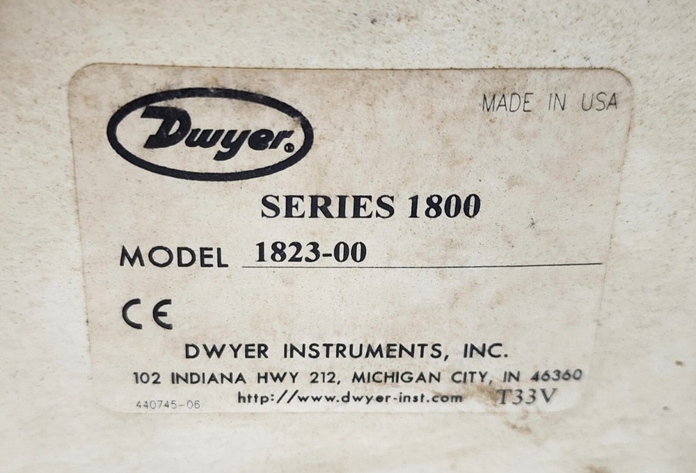 Dwyer 1823-00 Differential Pressure Switch, Series 1800