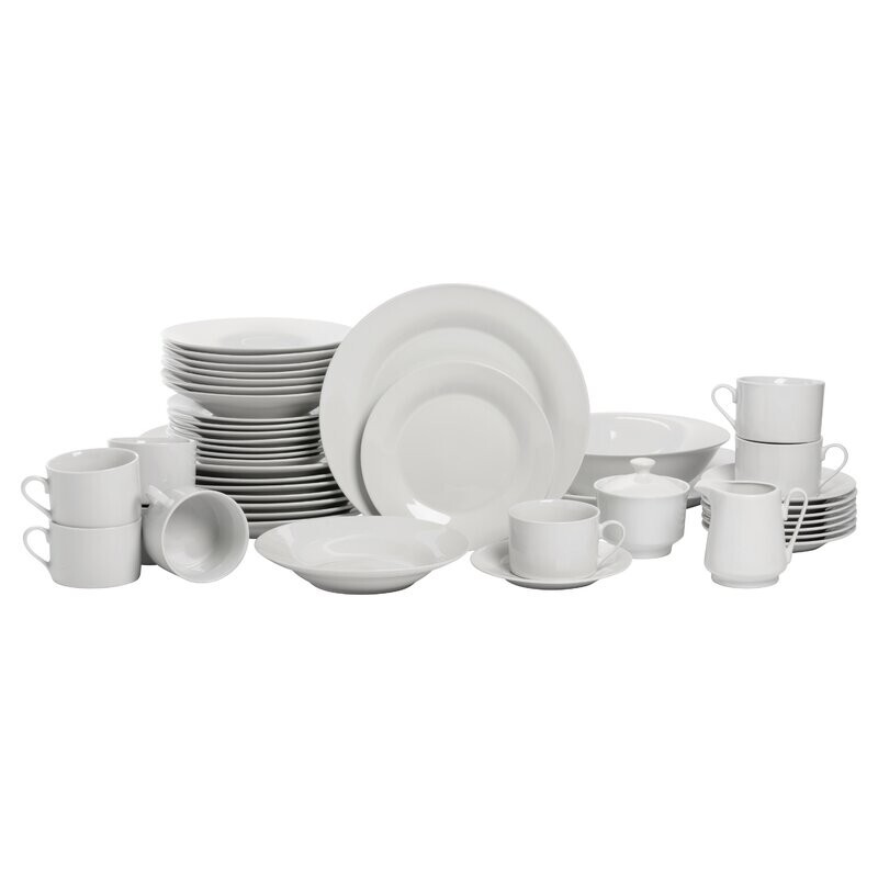 44-Piece White Porcelin China Dinnerware