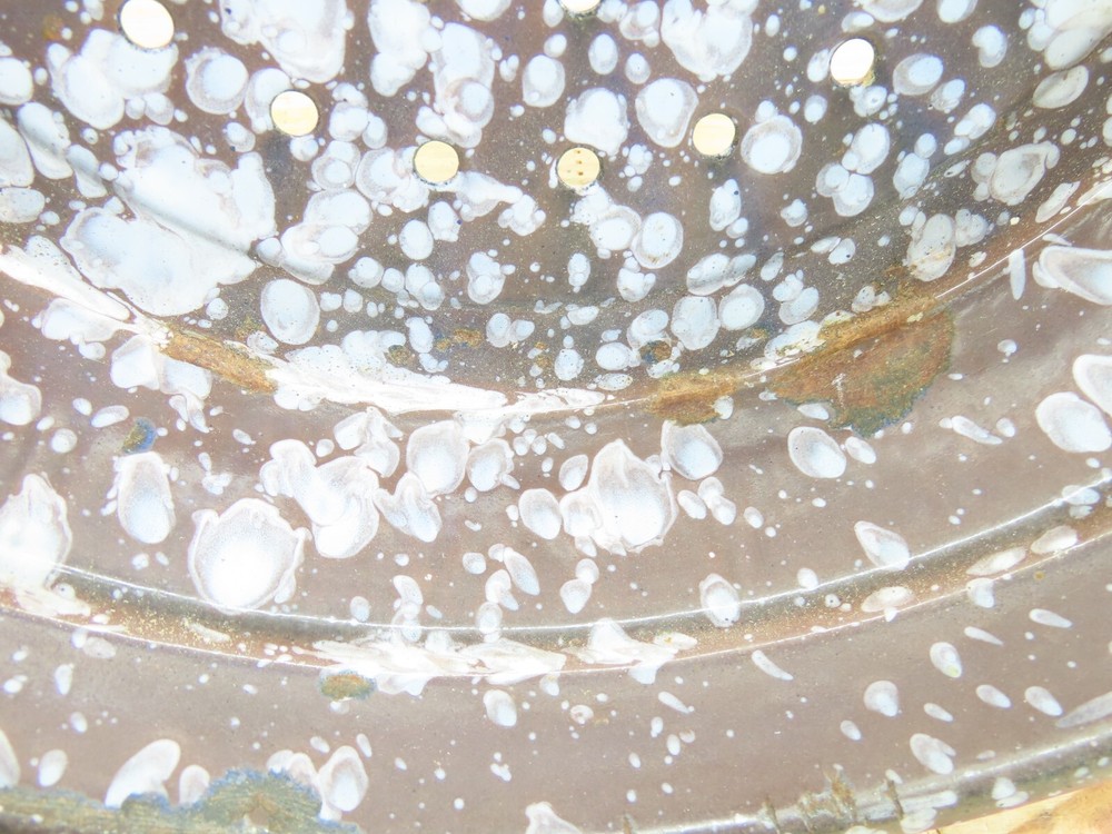 Brown & Gray Speckled Metal Tin Steamer