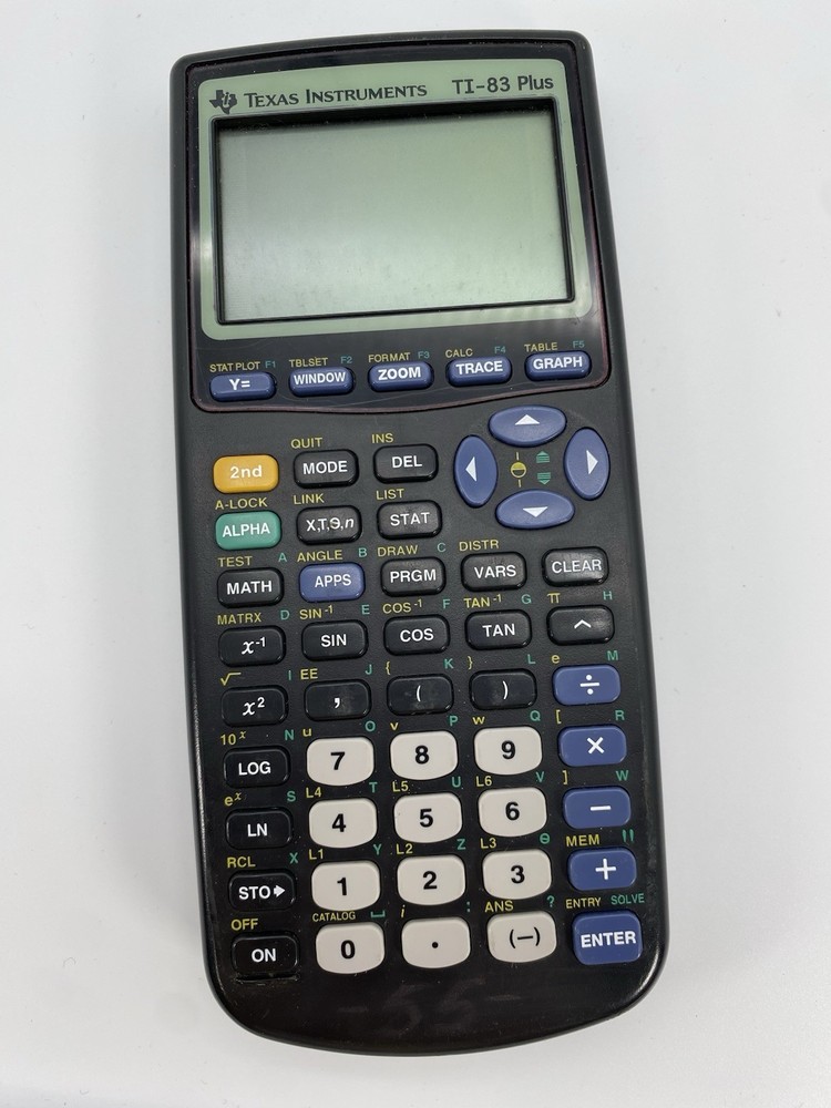 Texas Instruments TI-83 Plus Graphing Calculator Black Cover Working Students