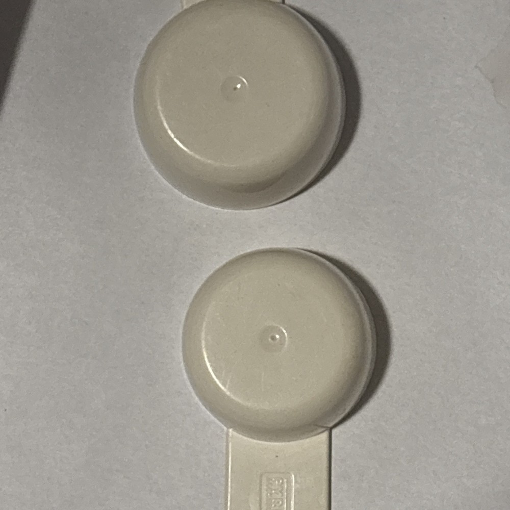 Vintage 2 Pyrex Accessories Measuring Cups 1/3 and 1/4 Nesting Cup White Creme