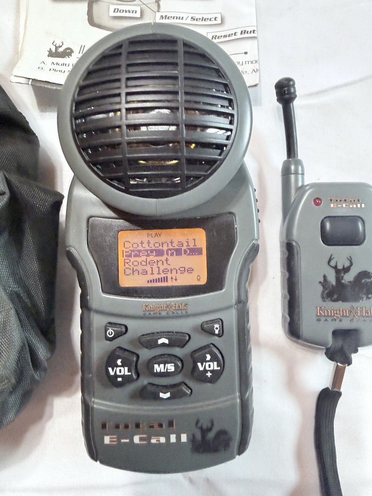 Knight & Hale Total E-Call Electronic Game Call w Remote Pouch Tested