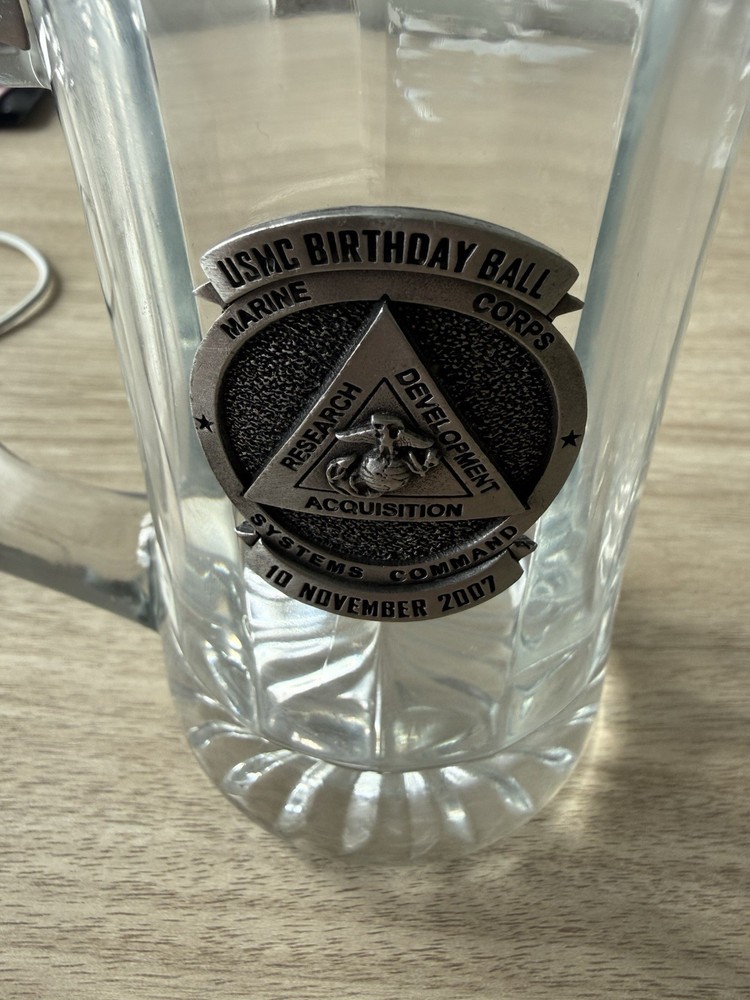 2007 USMC Birthday Ball Mug - Pewter Emblem- Systems Command