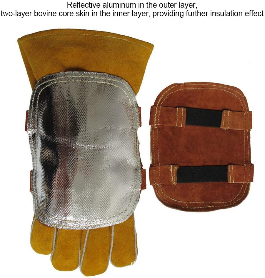 Welding Hand Pad,Luminized Leather Back Hand Pad,Hand Heat Shield Welding Glo...