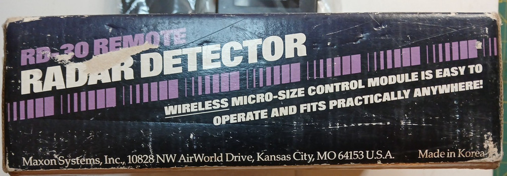 Maxon RD-30 Radar Detector New Open Box
