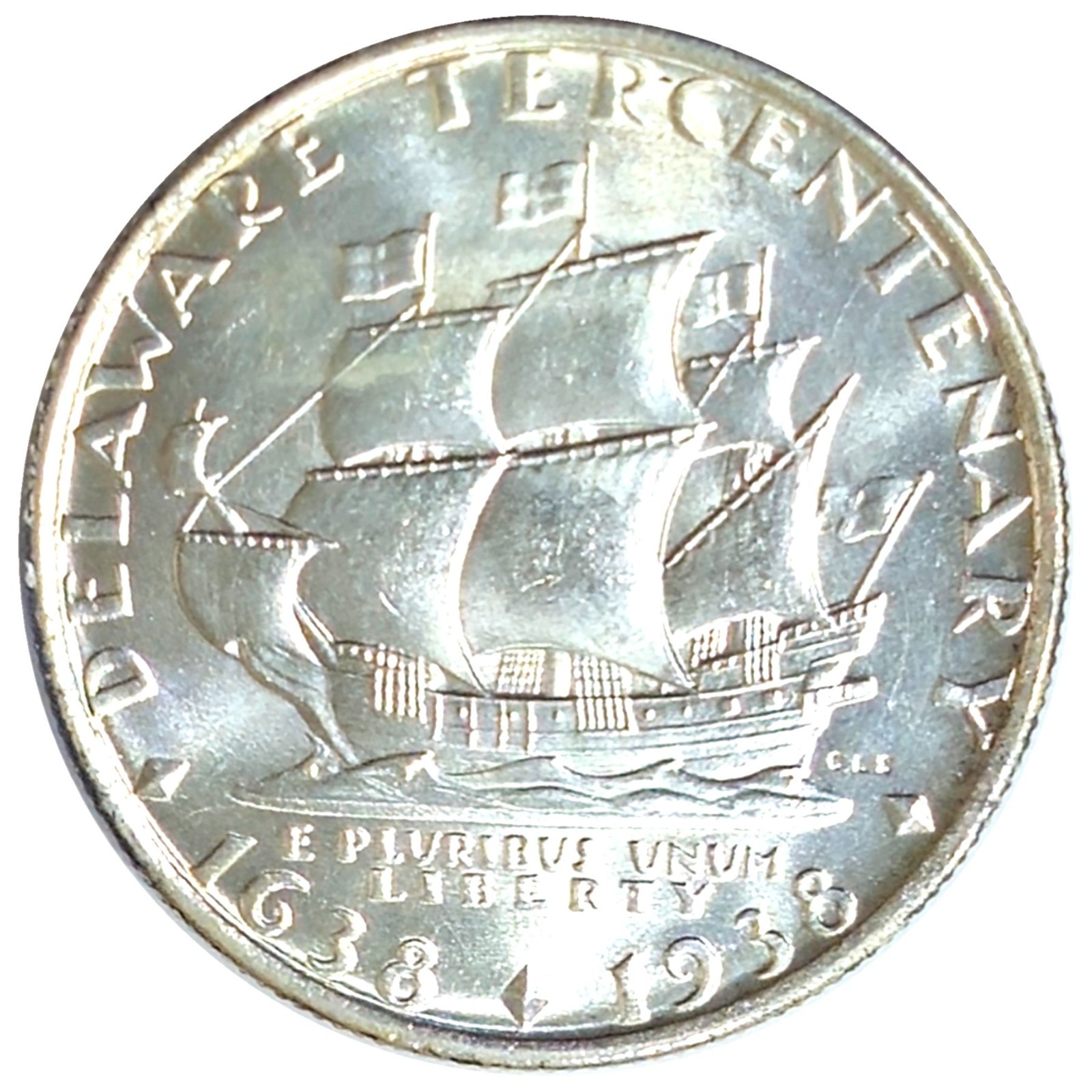 1936 Delaware Half Dollar CH / Gem BU Low Mintage Commemorative Half Dollar