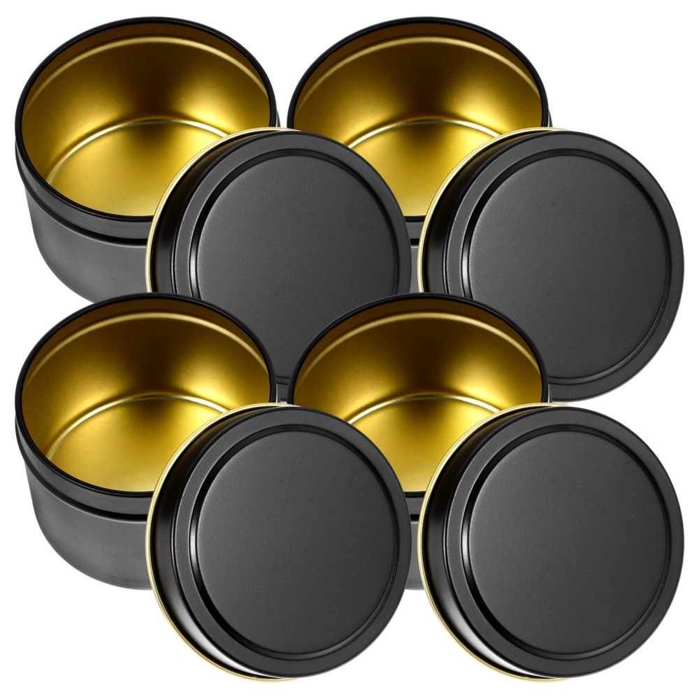 4 Pcs Votive Candles Holders Metal Cans with Lids Jars Containers