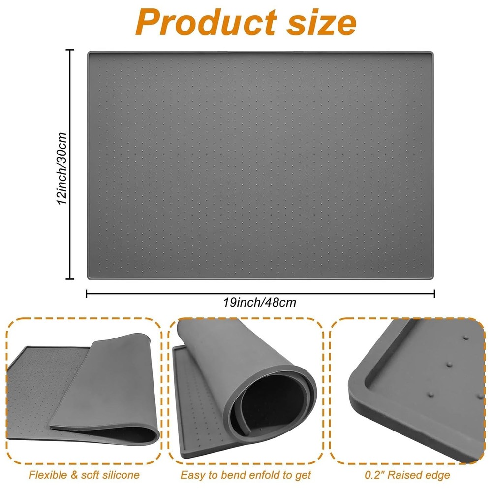 Waterproof Silicone Ice Maker Countertop Mat - Spill-Proof & Non-Slip Design