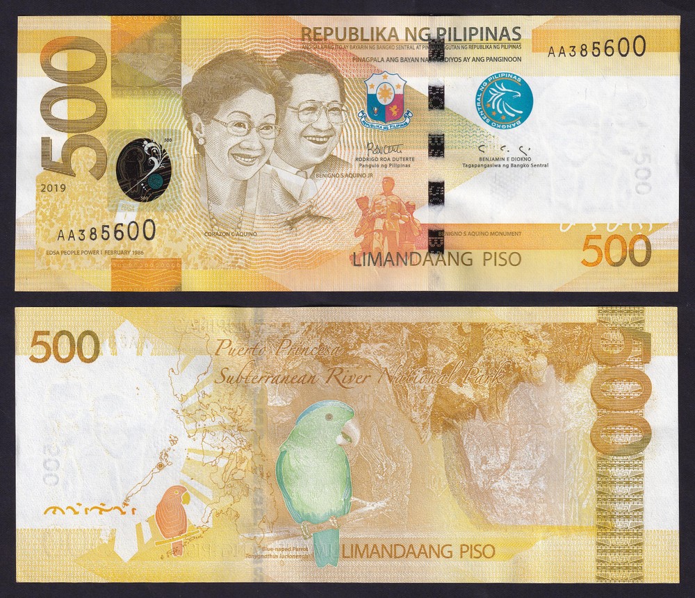 2019 NEW GENERATION 500 Pesos Duterte SAME PREFIX "AA" Philippine Banknote