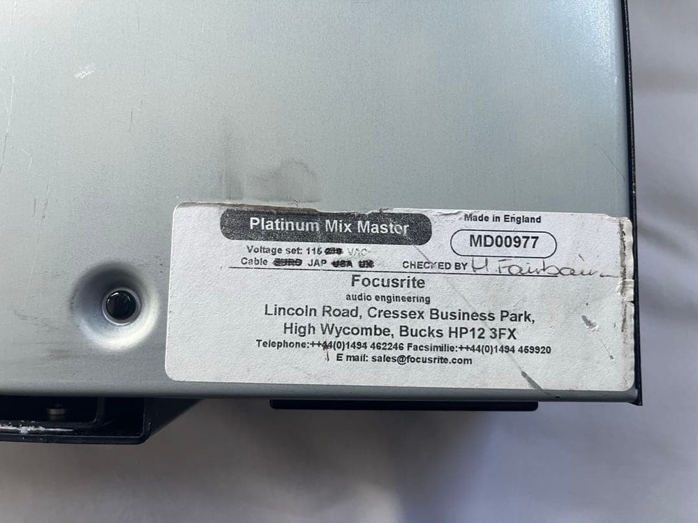 Focusrite MixMaster 2U Rackmount Stereo Mastering Processor Analog