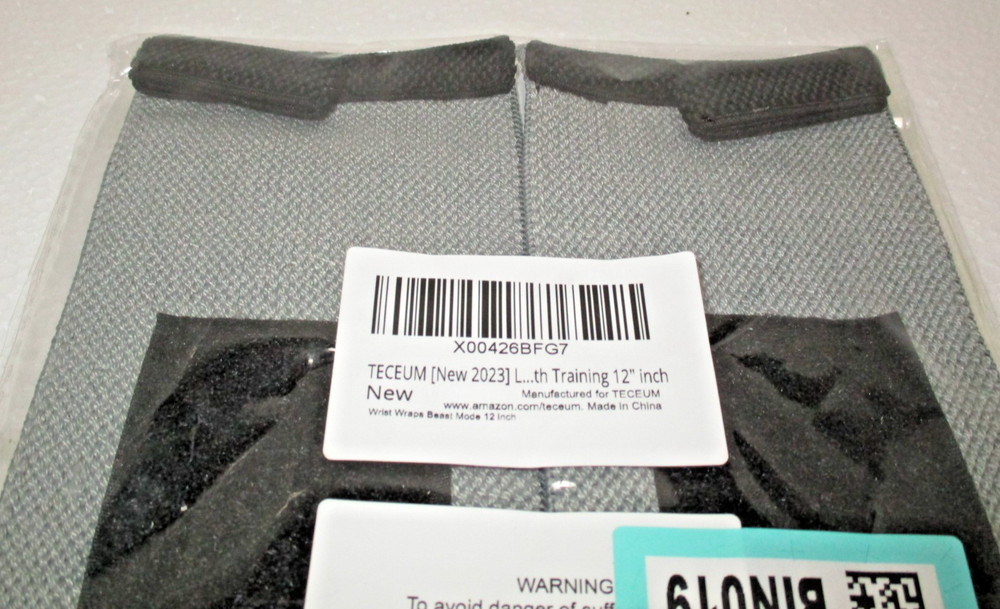 TECEUM "GRAY" Weightlifting 12" Wrist Wraps with Thumb Loop – "BEAST MODE"