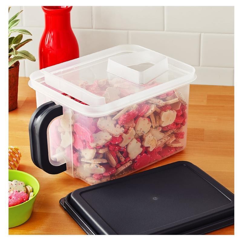 Medium Storage Canister W/Handle&Pantry Container Grey Lid and Handle Plasticle