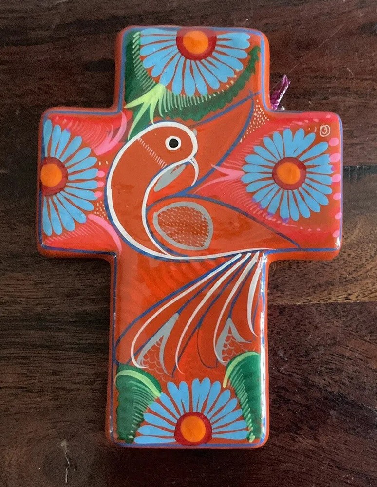 Gorgeous Ceramic Hand Painted Crucifix