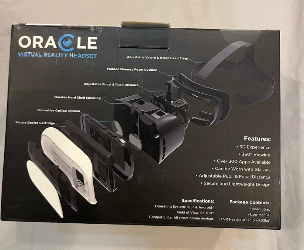 Oracle Virtual Reality 3D Headset for Smartphone - Boxed - Can use with glasses!
