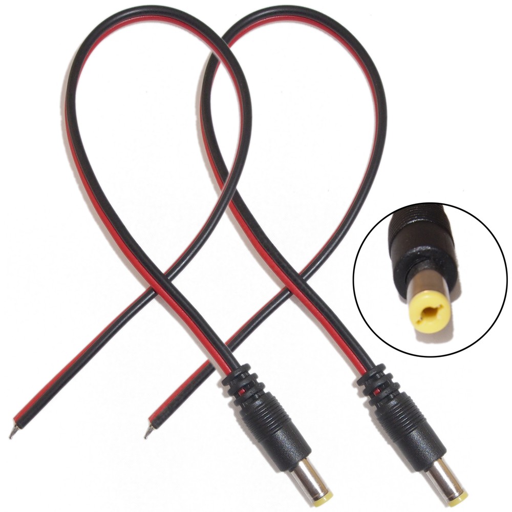 20 Pcs DC Male Power Jack Cable Connector for CCTV security camera DVR system