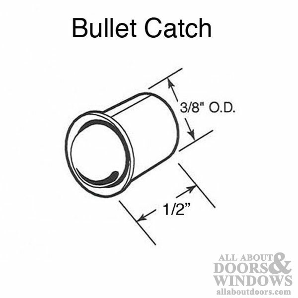 Bullet Catch, Mini 3/8 diameter, 1/2 length, 3/16 projection