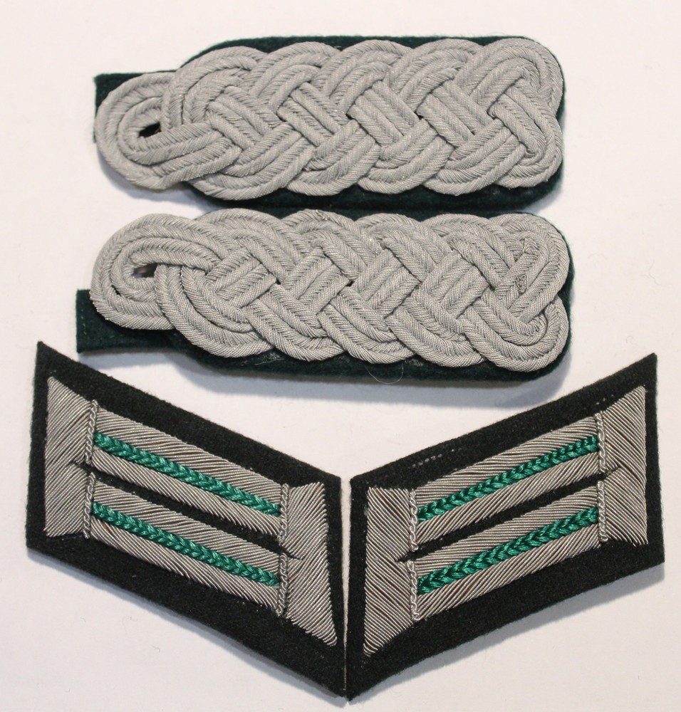 4pc set WW2 German Panzer Grenadier Captain shoulder boards & collar tabs
