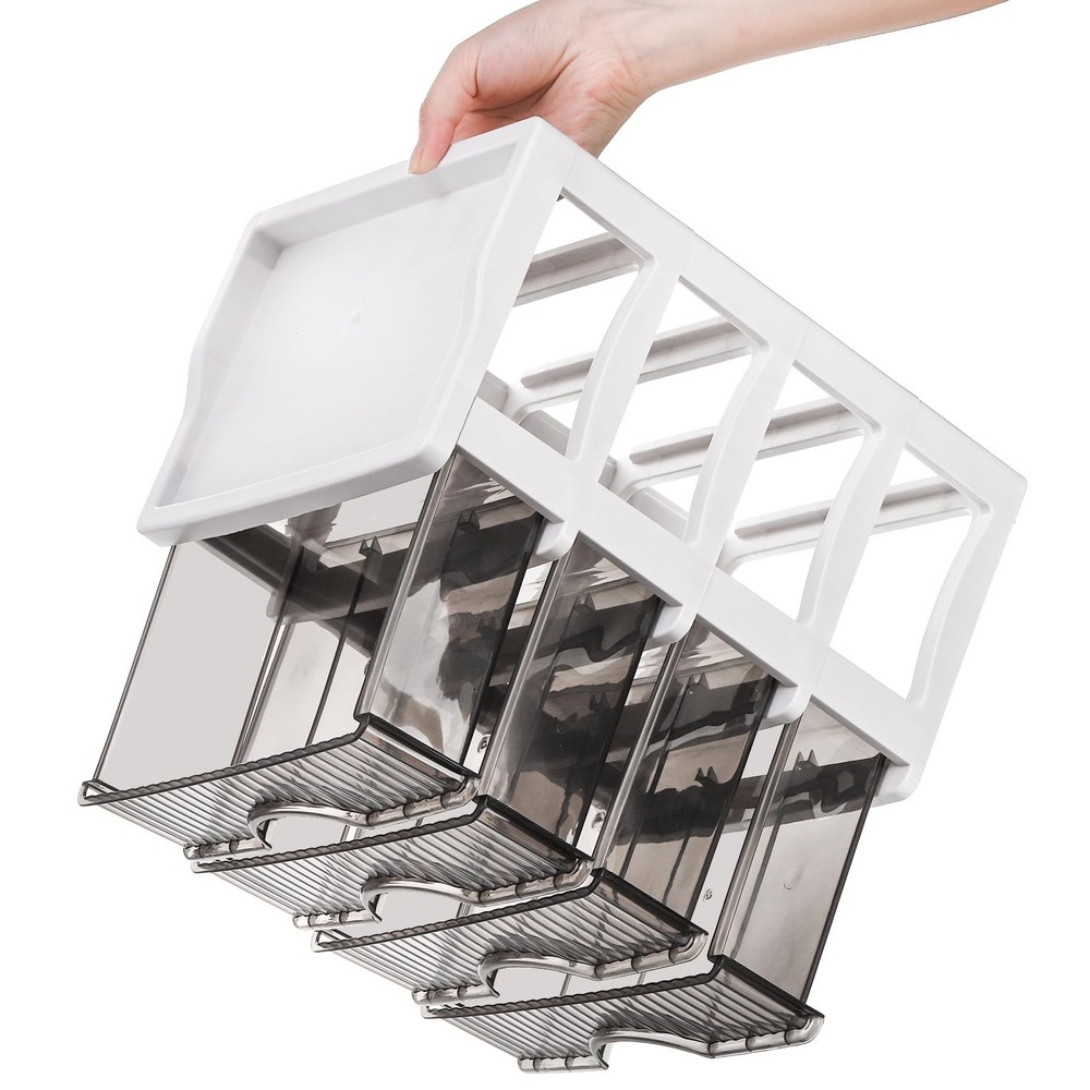 Desk Organizer with 4 Drawers, Plastic Desk Storage Box, Desktop Storage Unit...