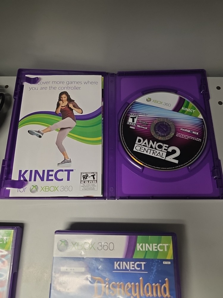 Microsoft 1414 Xbox 360 Kinect Sensor Bar- Black - with 4 Kinect Games