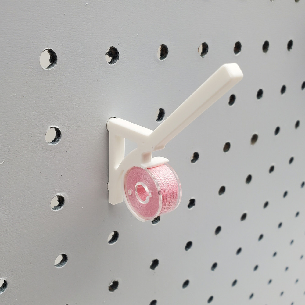 10pk, Thread & Bobbin 1/4" Pegboard Accessory, Sewing Thread Storage Hooks