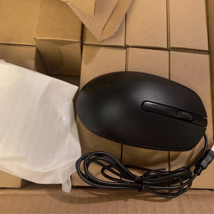 Xuhal 50 Pcs Black Wired Mouse Bulk 1000 DPI 3 Button Corded Computer Mouse Slim