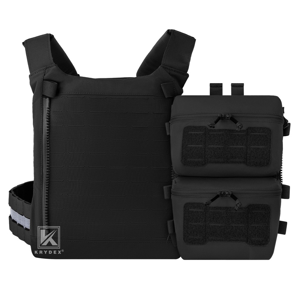 Krydex Tactical Back Panel Double Pouch Assault Zip Modular Backpack for V5 vest