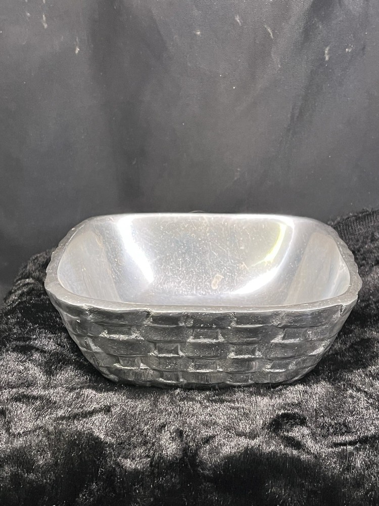 Vintage Towle Silversmiths Silver Woven Basket Pattern Candy Dish 5” Decorative