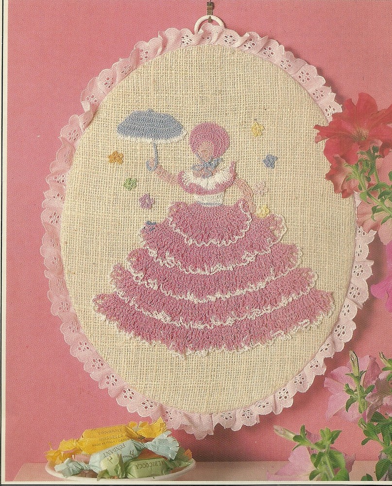 Belle with Parasol Doily Crochet Pattern INSTRUCTIONS removed from a publicarion