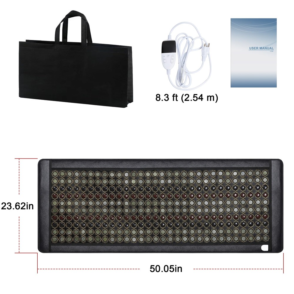 Natural Jade Infrared Heating Pad w/Smart Controller Memory Function 50"x23.5"