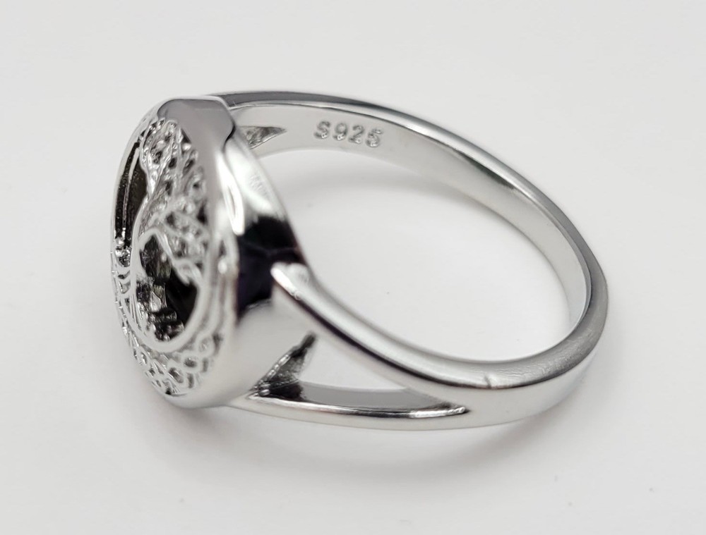 925 Sterling Silver Tree Of Life Ring, Size 9