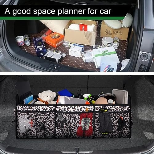 Collapsible Trunk Organizer - 90L Large Capacity Extra Large Leopard print