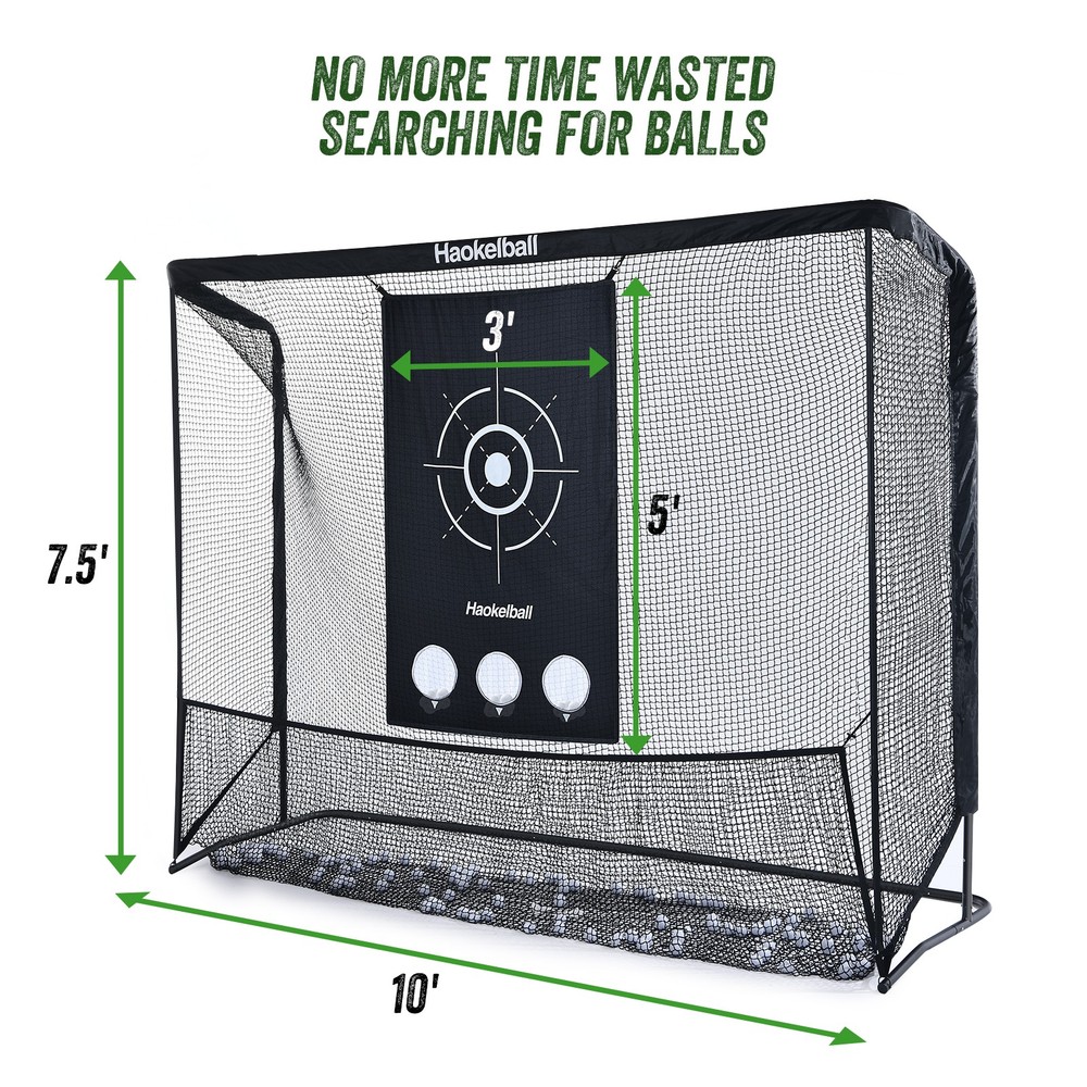10x7.5ft Heavy-Duty Backyard Golf Practice Net w/Target Cloth Golf Training Net