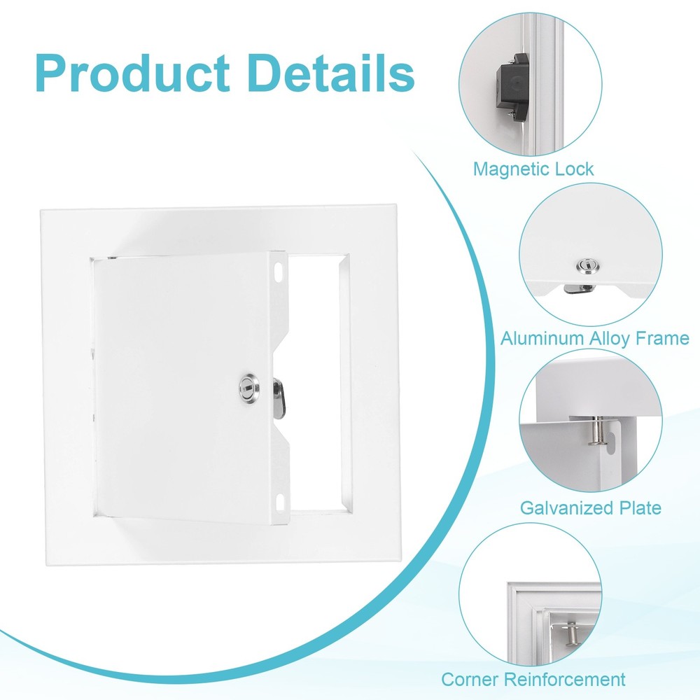 7"x7" Drywall Access Panel Wall Hole Cover Access Doors with Lock, White