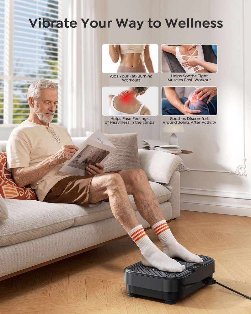 Vibration Plate Exercise Machine, Full Body Vibrating Plate for Lymphatic Draina