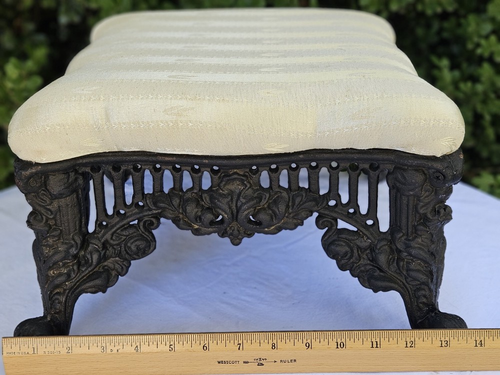 Victorian Style Cast Iron Footstool 14X14"