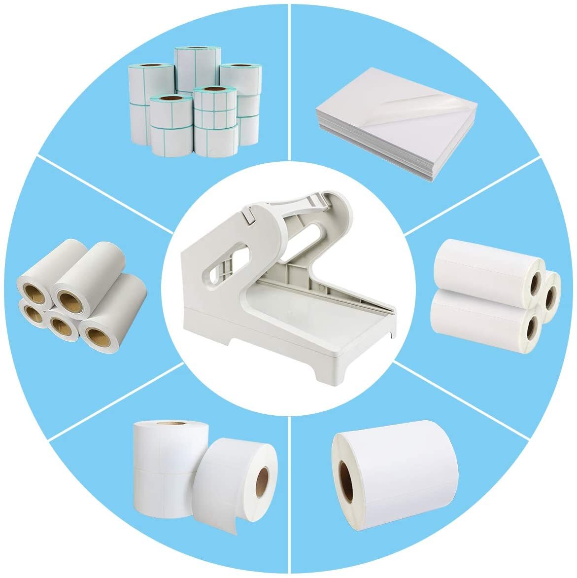 Fanfold / Roll Thermal Shipping Label Holder Desktop Printer Accessory