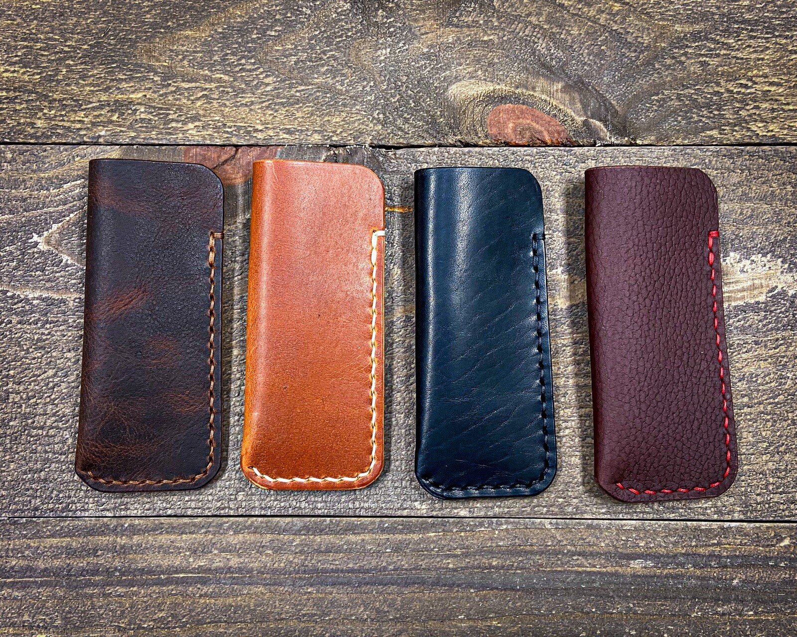 Leather EDC Pocket Knife Slip universal 4.75”x 2” fits Bugout, Stockman and more