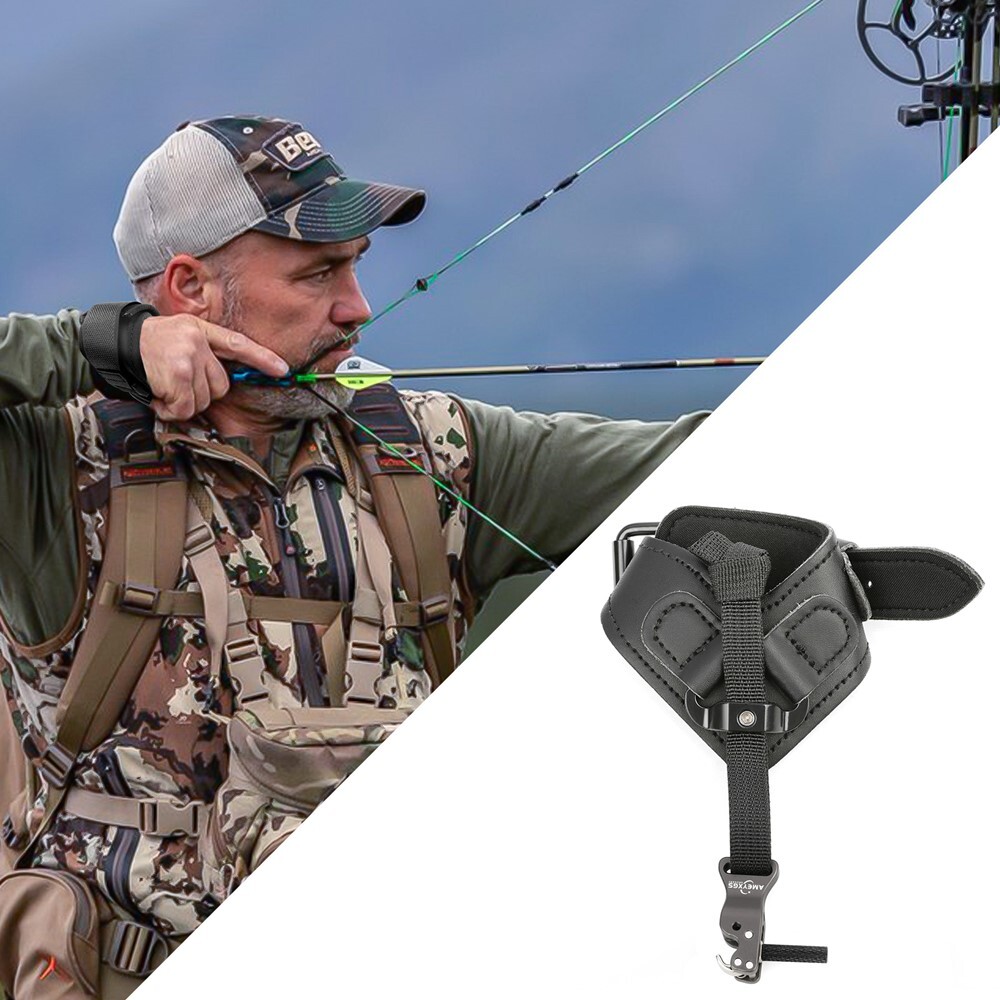 Archery Wrist Release Aids Caliper Adjustable Strap Shooting Trigger Compoundbow