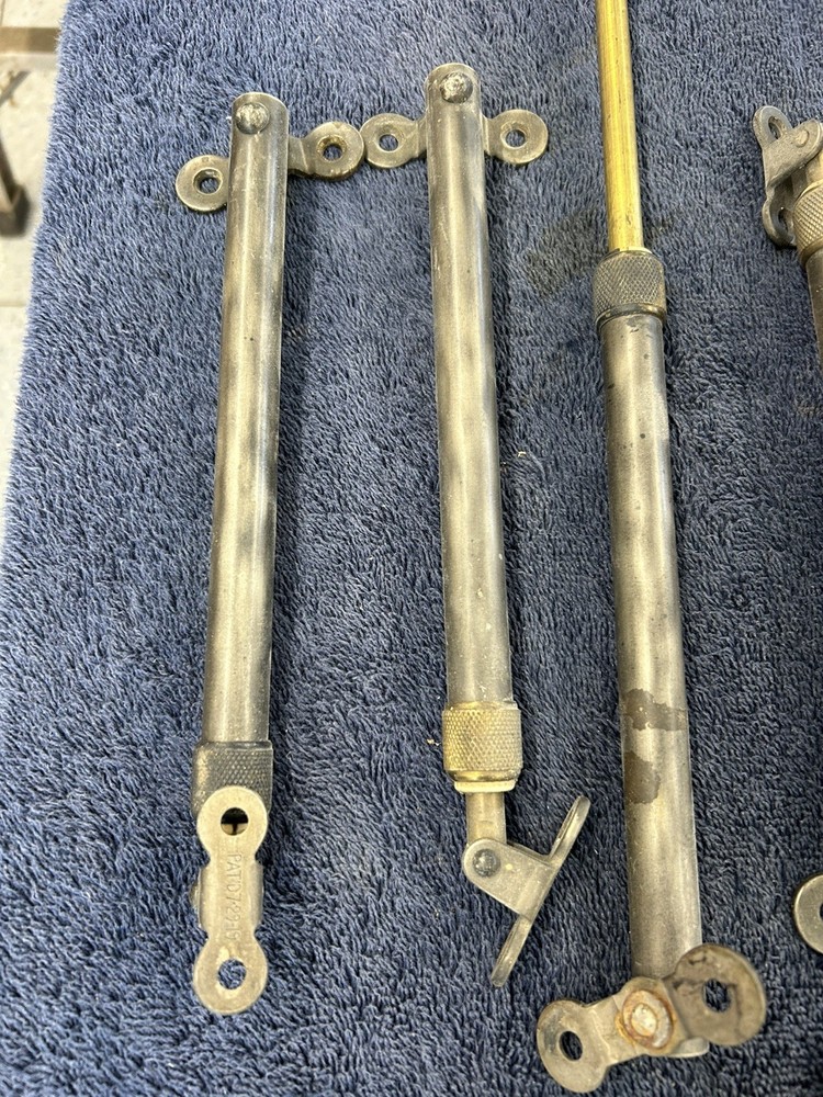 1930 Window Hardware 4 Sets Complete Latches Hinges Hold Open Pistons