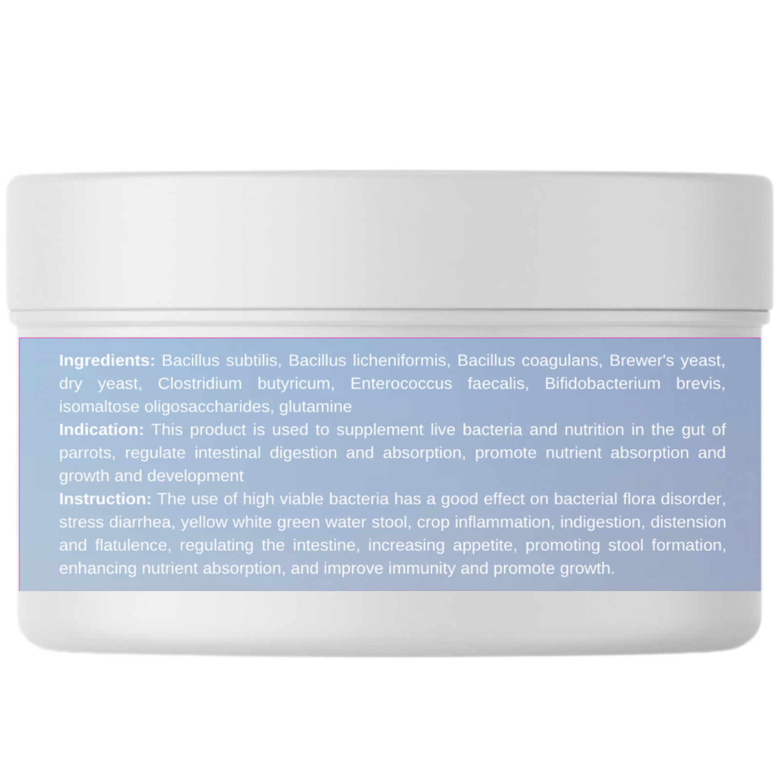 Probiotic Parrots Powder, Diarrhea, Nutrition, Growth & Immunity For Birds