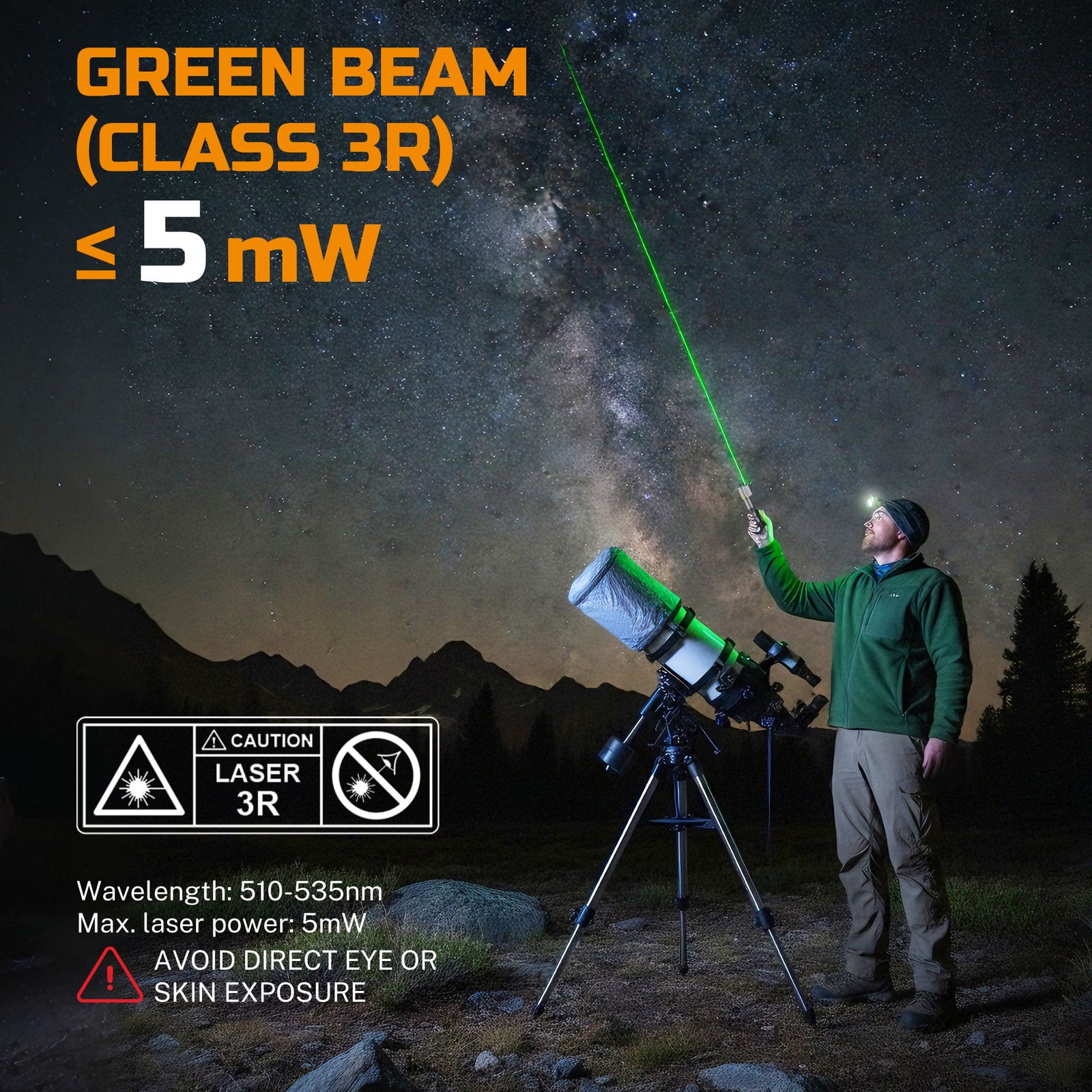 EverBrite Rechargeable EDC Flashlight with White Light and Green Beam 500 Lumens