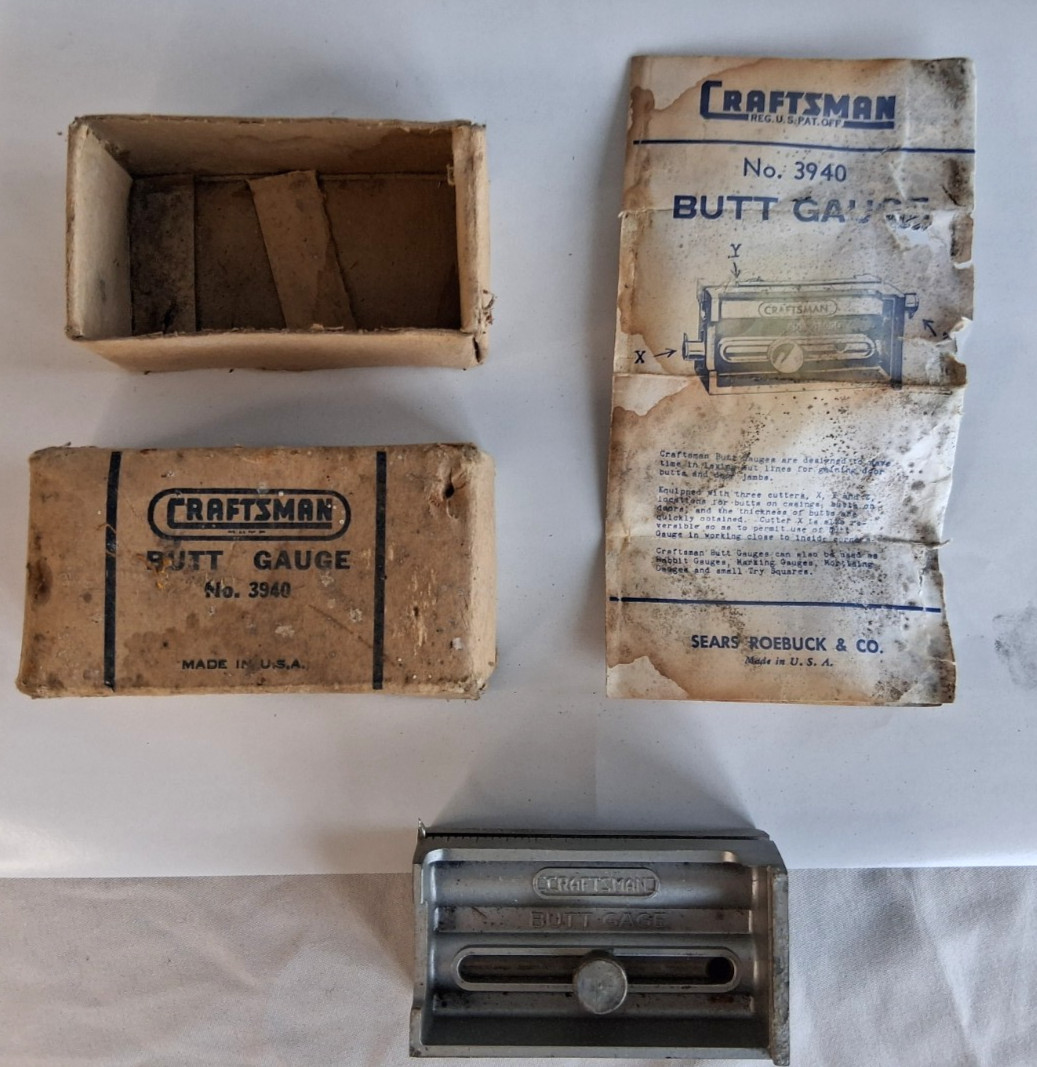 Vintage Craftsman No. 3940 Mortise Butt Gage Marking Scribe Tool - Made in USA