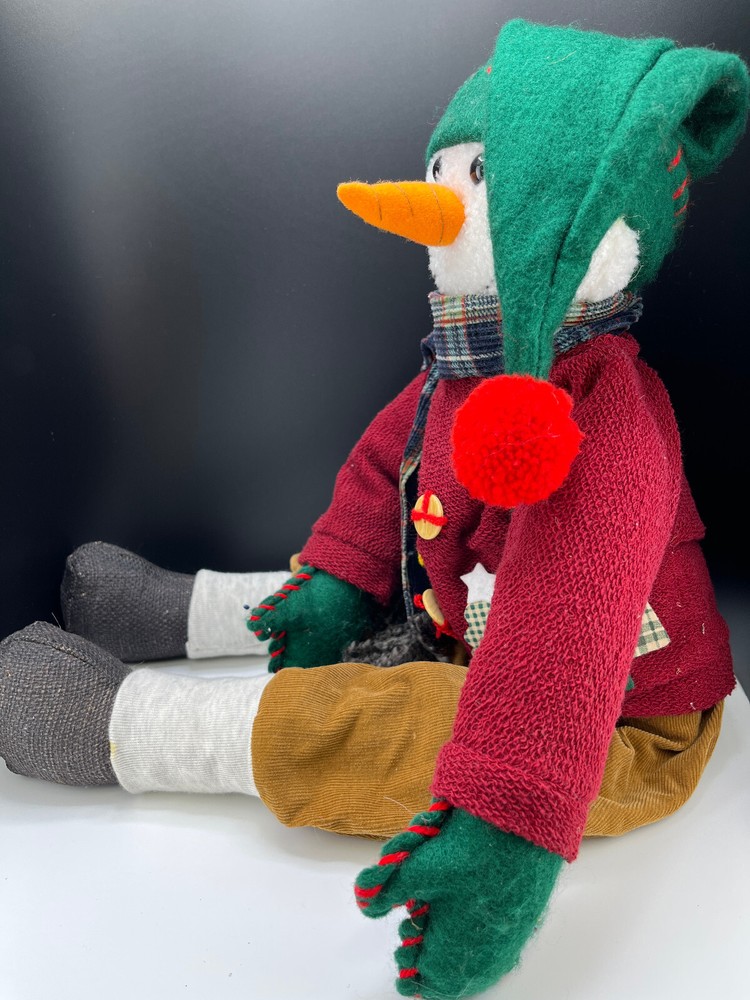 Snowman Draft Stopper Dressed with Scarf & Hat for Doors Windows Shelf Christmas