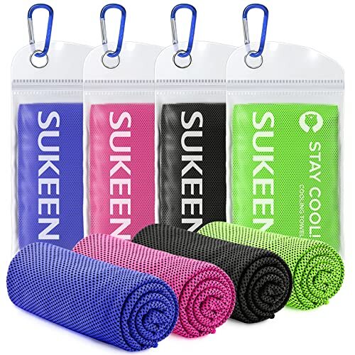 Sukeen [4 Pack Cooling Towel (40"x12"), Ice Towel, Soft Assorted Colors