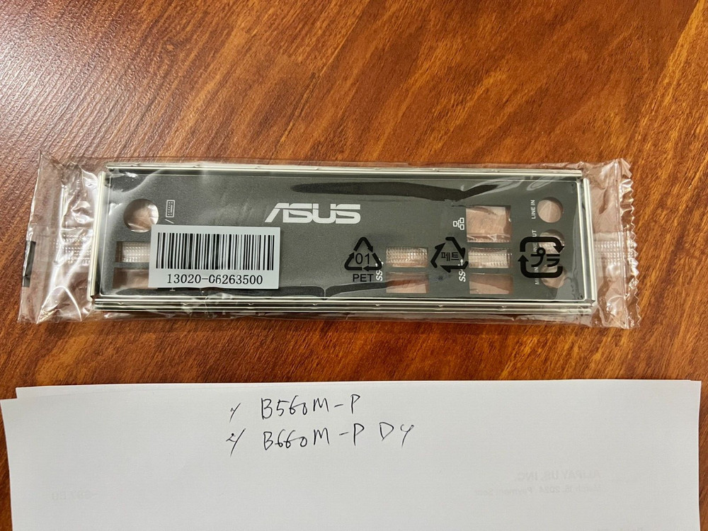 ASUS IO SHIELD for  ASUS B560M-P  , B660M-P D4,  ORIGINAL