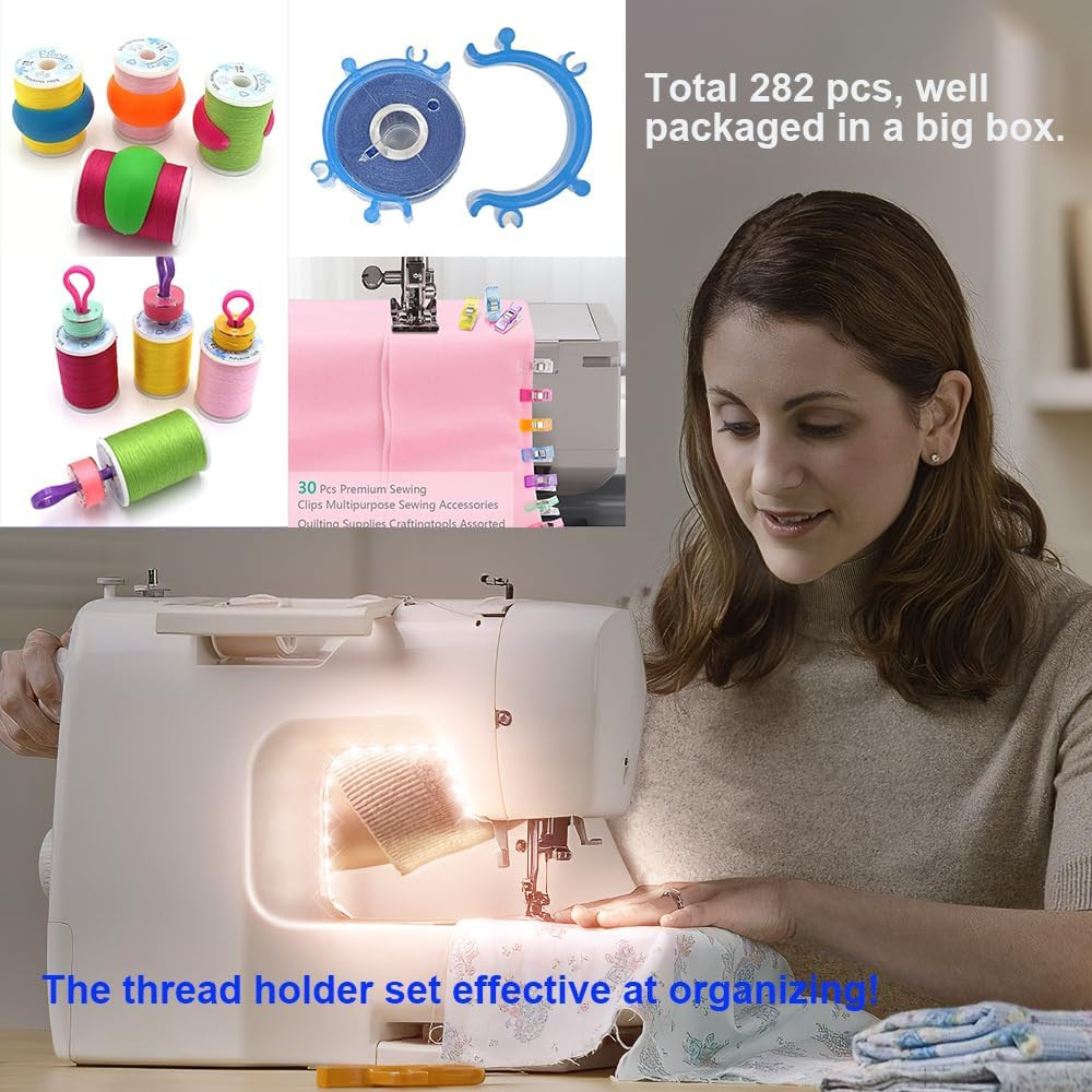 282 PCS Sewing Supplies Thread Organizer Set Sewing Helpers, Include 100 Bobbin