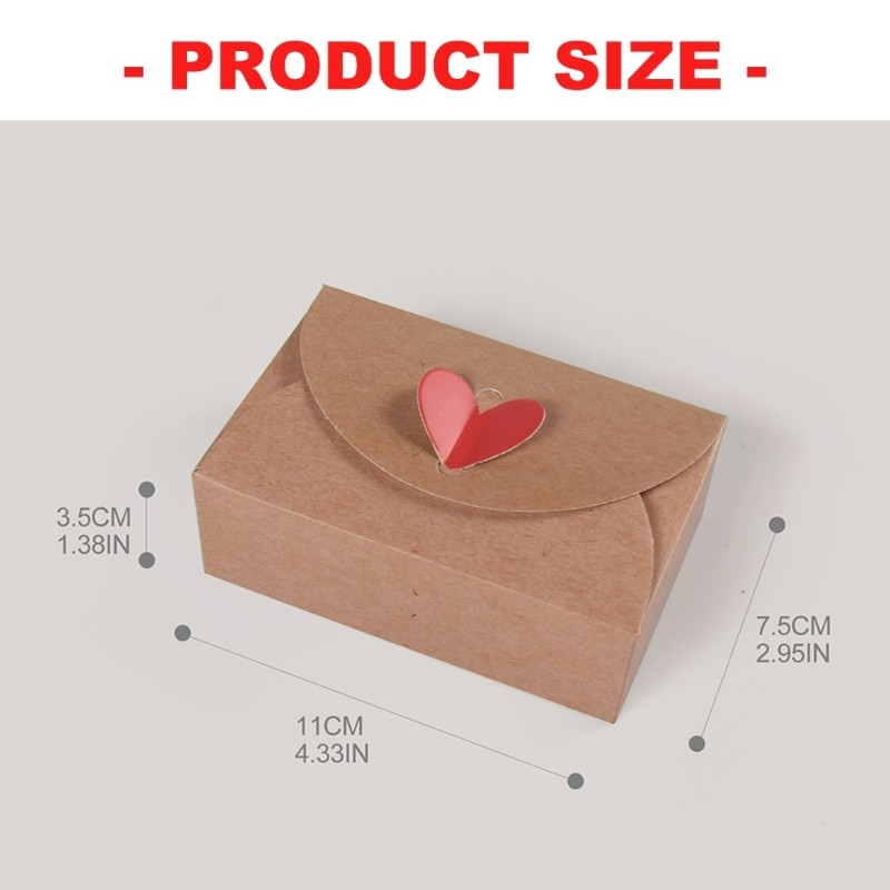 Multipurpose Romance Envelope Style Box Recycled Paper Heart Themed Fasteners