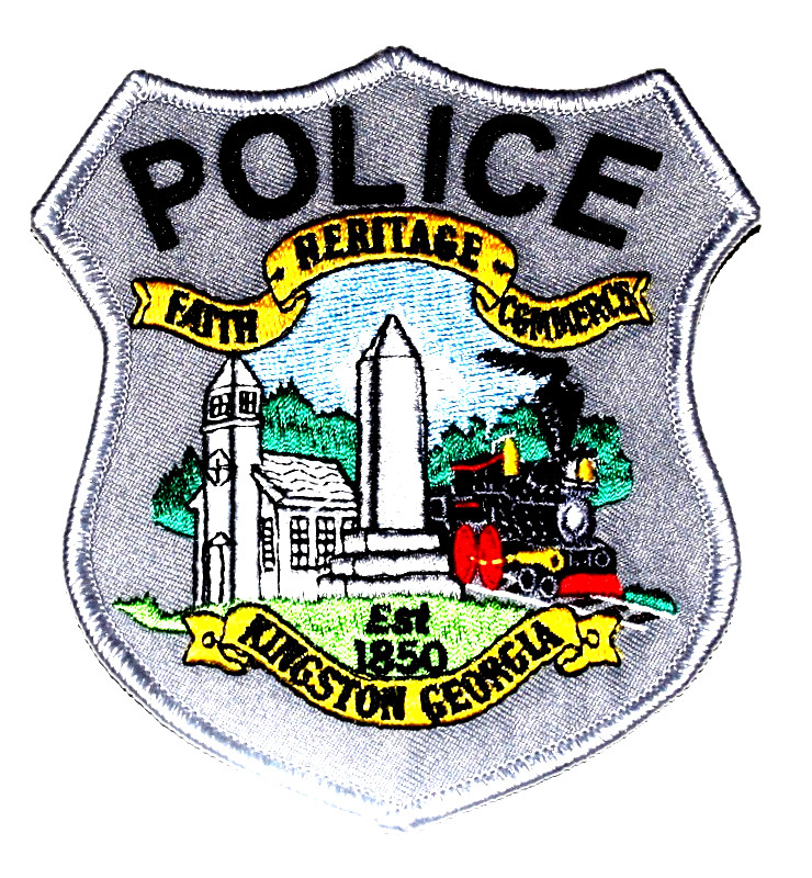 KINGSTON GEORGIA GA Police Patch RR RAILROAD TRAIN STEAM ENGINE MONUMENT 3M