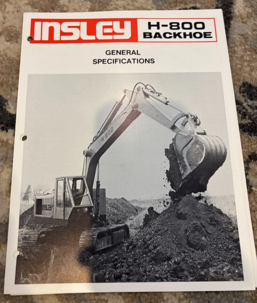 Insley H-800 Backhoe Excavator Brochure AMIL25
