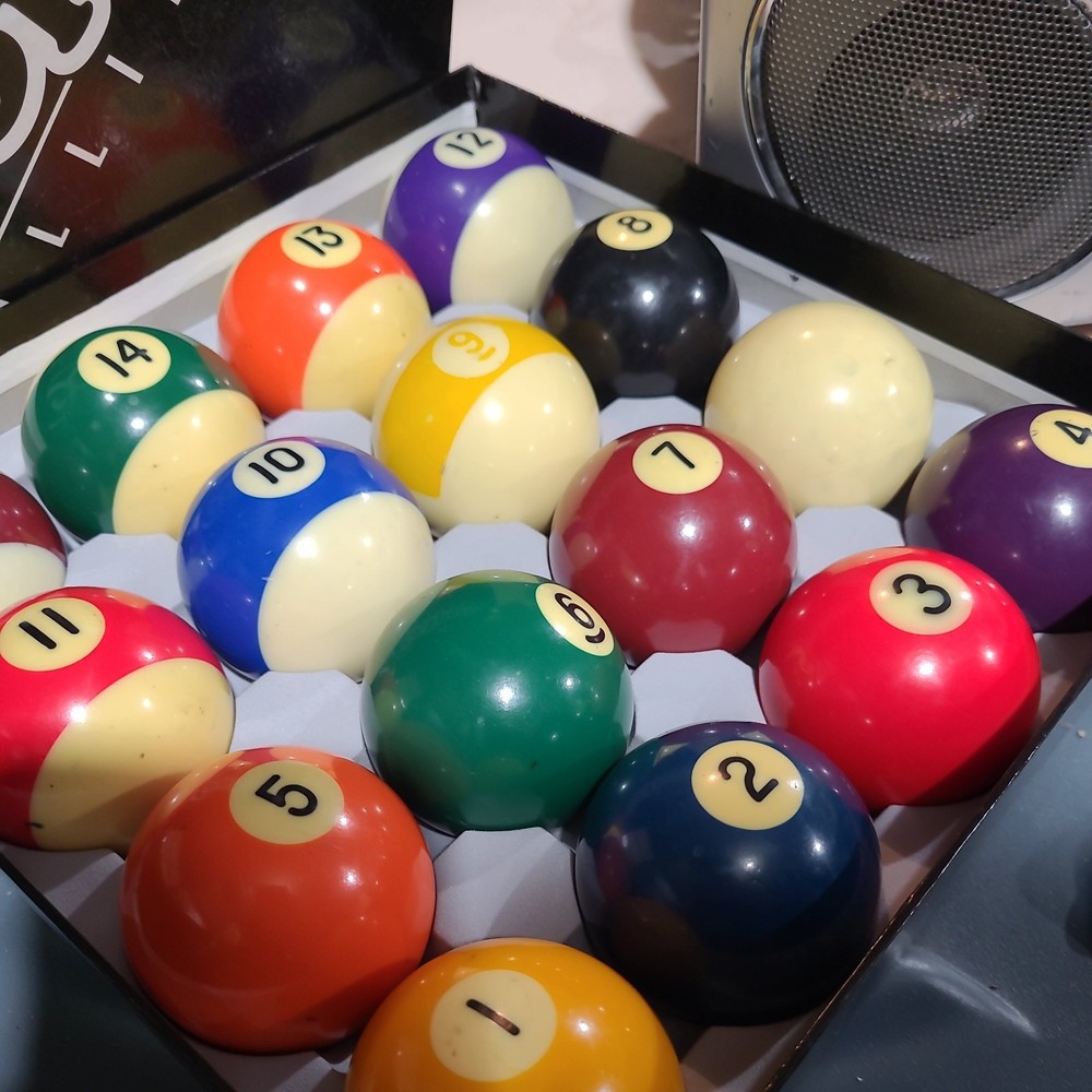 Billiard 2 1/4" Standard Pool Balls Complete Set 16 Balls